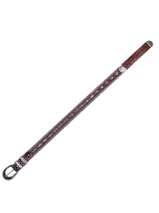 Manni Italy Leather belt with silver "cowboy style"
