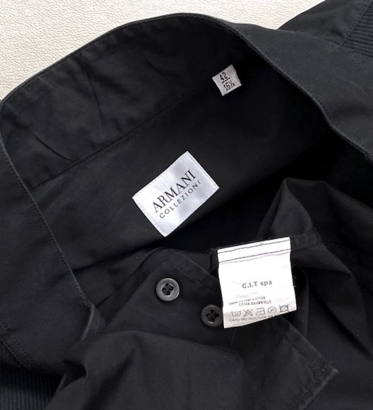Armani Collezioni Black Tuxedo Shirt