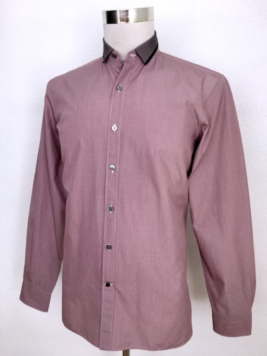 Lanvin Grosgrain-Collar Checked Slim Fit Shirt