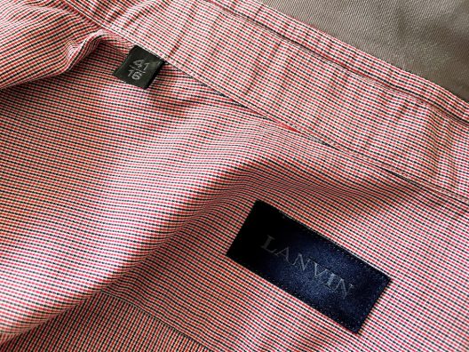 Lanvin Grosgrain-Collar Checked Slim Fit Shirt