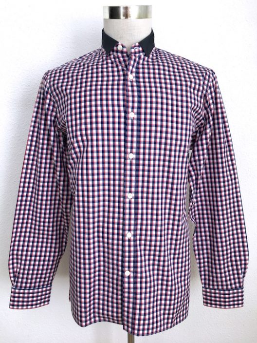 Lanvin Grosgrain-Collar Checked Shirt