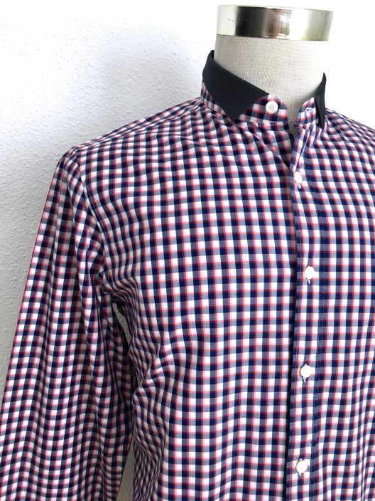 Lanvin Grosgrain-Collar Checked Shirt