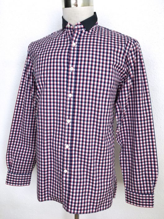 Lanvin Grosgrain-Collar Checked Shirt