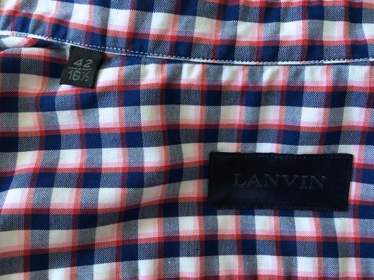 Lanvin Grosgrain-Collar Checked Shirt