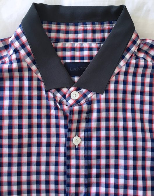 Lanvin Grosgrain-Collar Checked Shirt