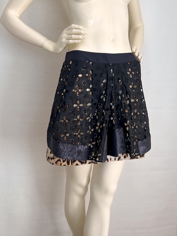 RARE Roberto Cavalli animal print mini skirt - sequins details