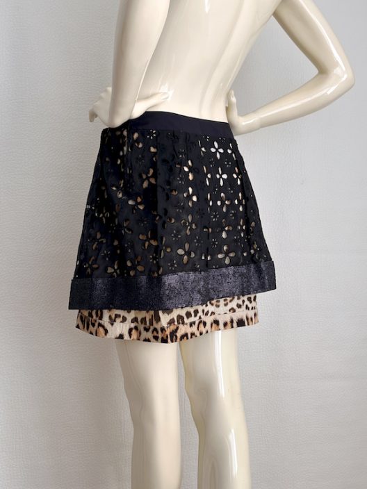 RARE Roberto Cavalli animal print mini skirt - sequins details