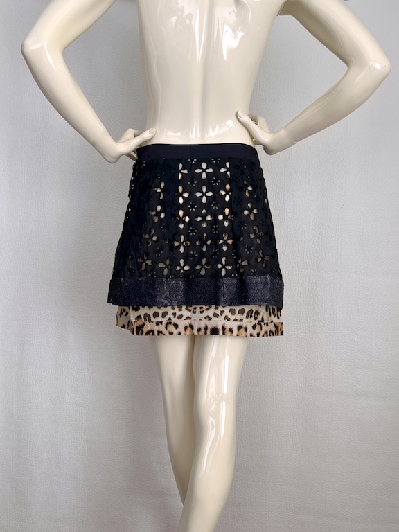 RARE Roberto Cavalli animal print mini skirt - sequins details