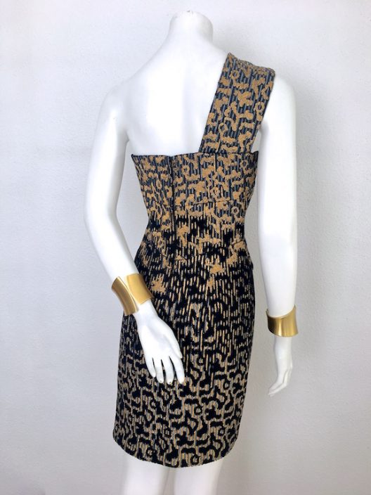 Alvarno Evening Mini Dress Hand Painted Print