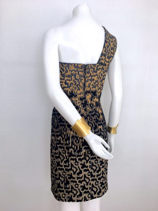 Alvarno Evening Mini Dress Hand Painted Print
