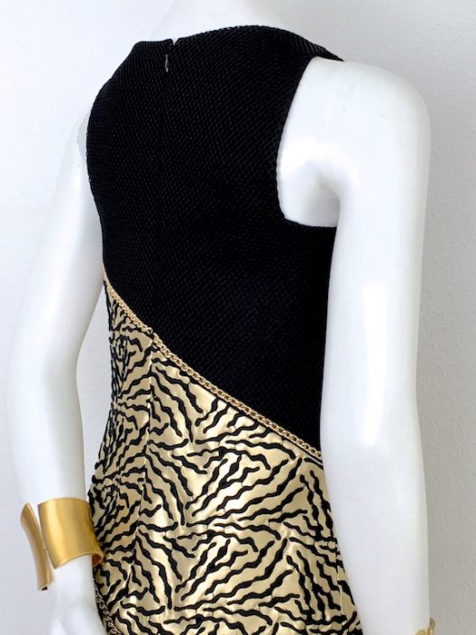 Alvarno Black Gold Evening Mini Dress