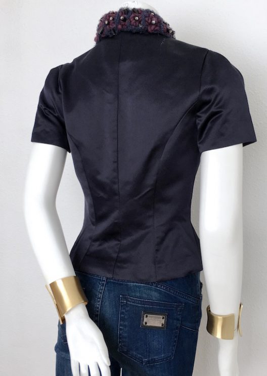 Alvarno Silk Top With Couture Details - Unique Pieces Collection