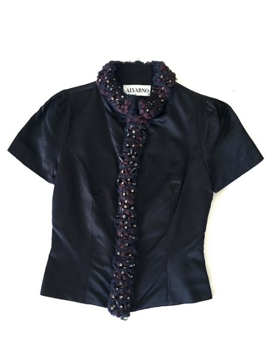 Alvarno Silk Top With Couture Details - Unique Pieces Collection