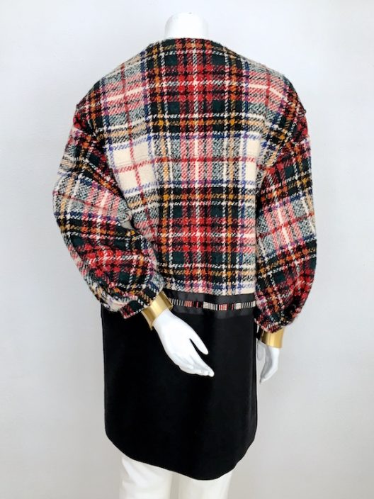 Alvarno Tartan-Wool Oversize Coat With Swarovski Crystals - Unique Pieces Collection