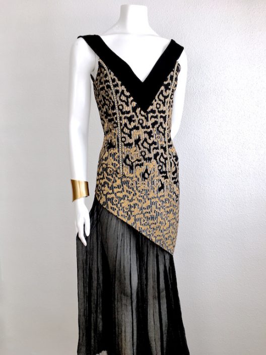 Alvarno Evening Long Dress Hand Painted Print - Unique Pieces Collection