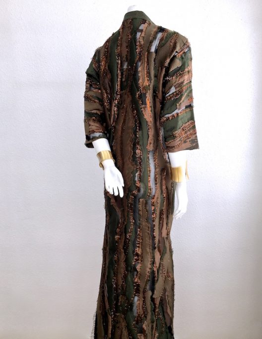 Alvarno Lurex Silk Jacquard Evening Long Dress - Unique Pieces Collection