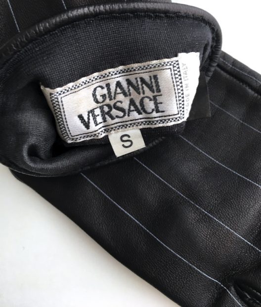 Gianni Versace Leather Gloves - Silver Jellyfish Details