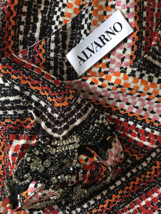 Alvarno Asymmetrical Silk Dress With Crystals Details - Unique Pieces Collection
