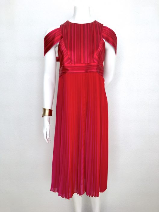 Alvarno Pleated Silk Evening Dress