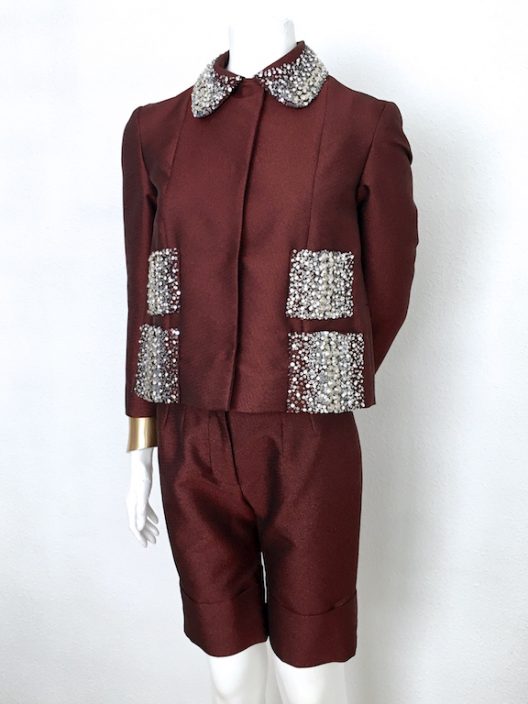 Alvarno Suit With Sequins & Swarovski Crystals Details