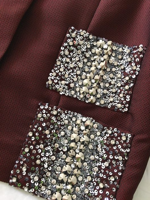 Alvarno Suit With Sequins & Swarovski Crystals Details