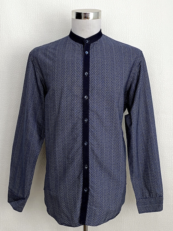 Armani collarless shirt on sale