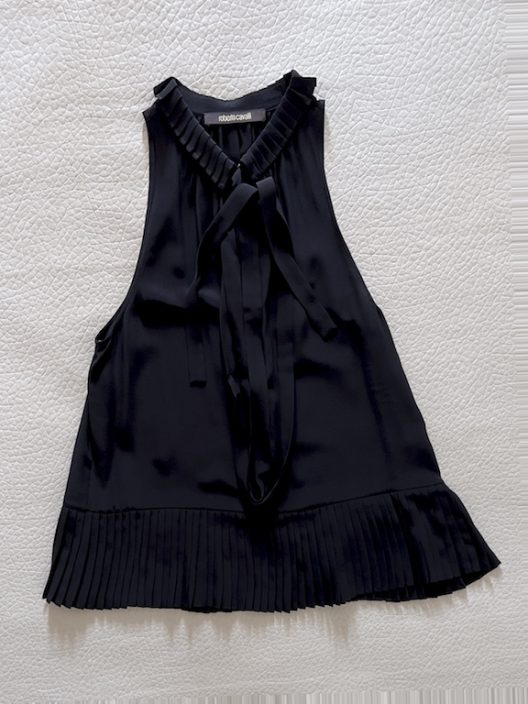 Roberto Cavalli Top pleated silk