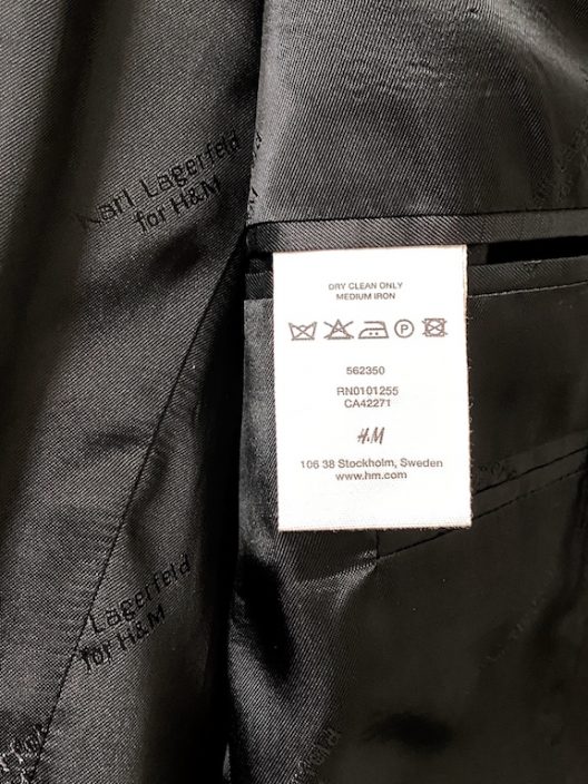 Collector's Piece Karl Lagerfeld for H&M Black Wool Slim Fit Jacket