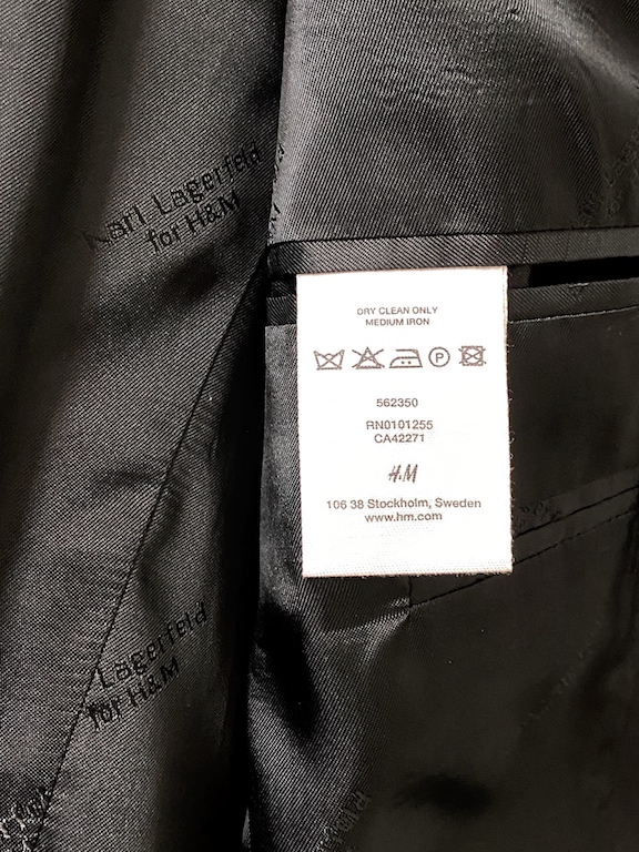 Collector’s Piece Karl Lagerfeld for H&M Black Wool Slim Fit Jacket ...