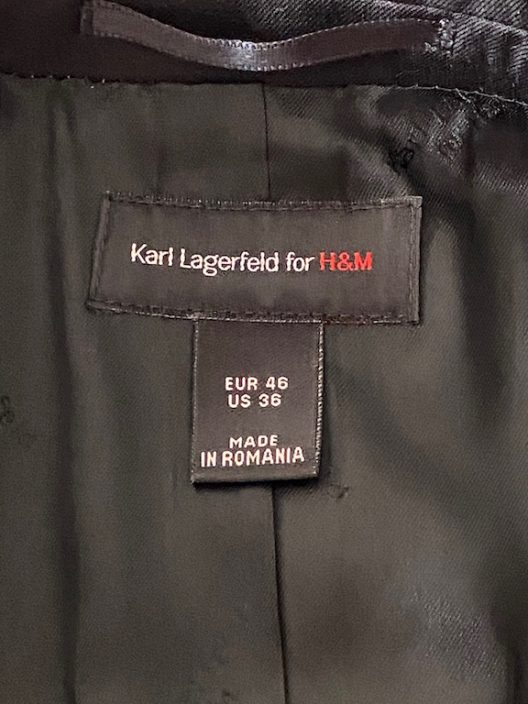 Collector's Piece Karl Lagerfeld for H&M Black Wool Slim Fit Jacket