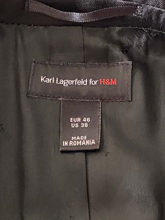 Collector’s Piece Karl Lagerfeld for H&M Black Wool Slim Fit Jacket ...