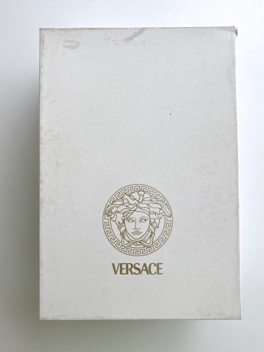 Versace Animal Print Velvet Gold Heels