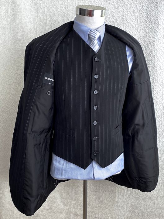 Giorgio Armani Slim Black Striped Suit - 3 pieces