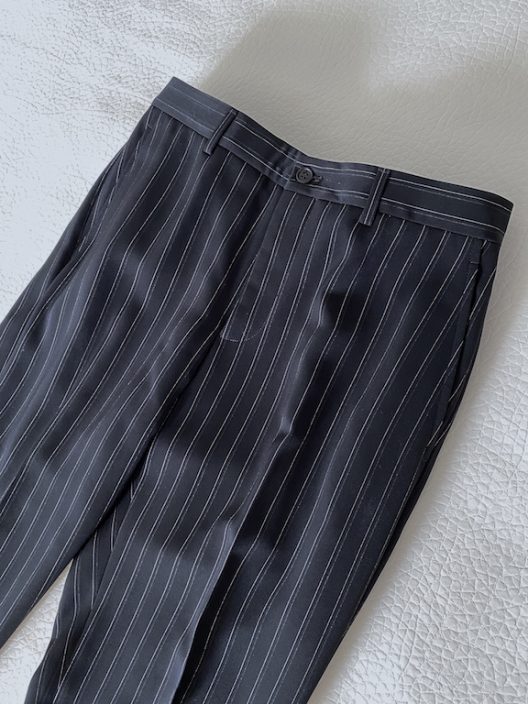 Giorgio Armani Slim Black Striped Suit – 3 pieces - Luxury & Vintage Madrid