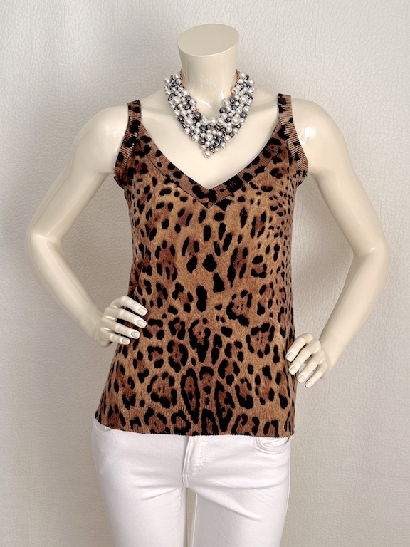 Dolce & Gabbana Animal Print Tank Top