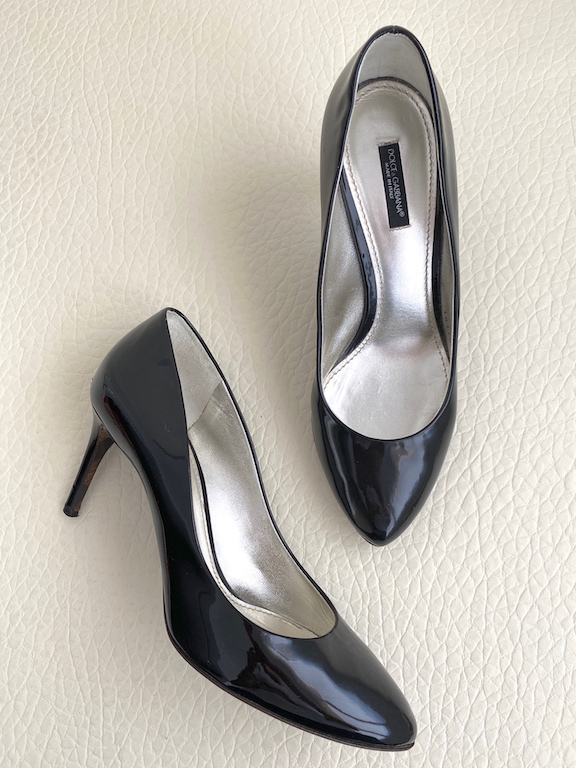 Dolce & Gabbana Black Patent Pump-Heel 80mm