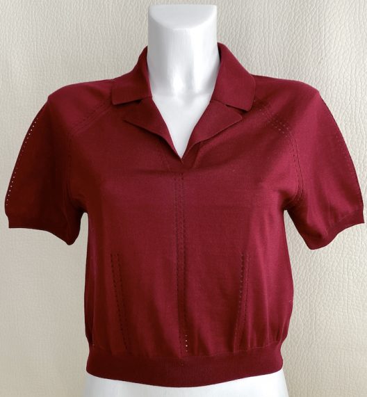 Dolce & Gabbana Burgundy Silk Polo