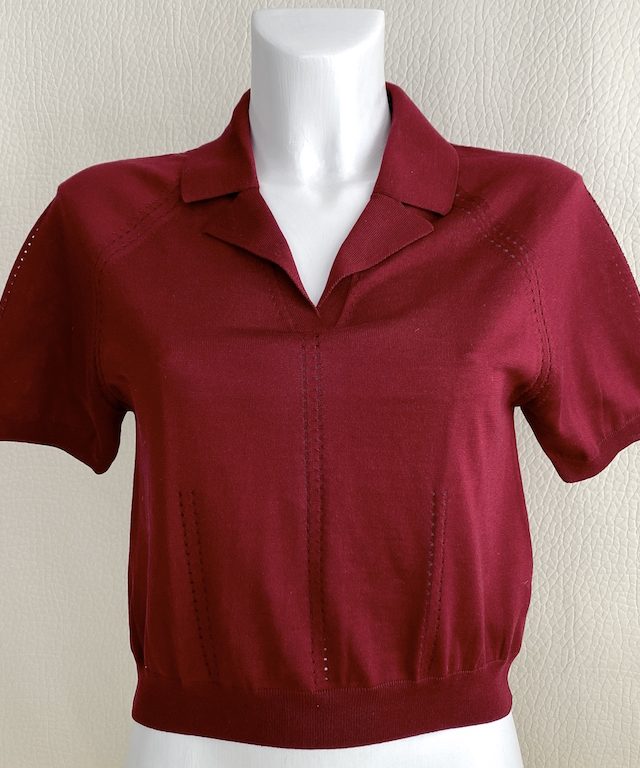 Dolce & Gabbana Burgundy Silk Polo