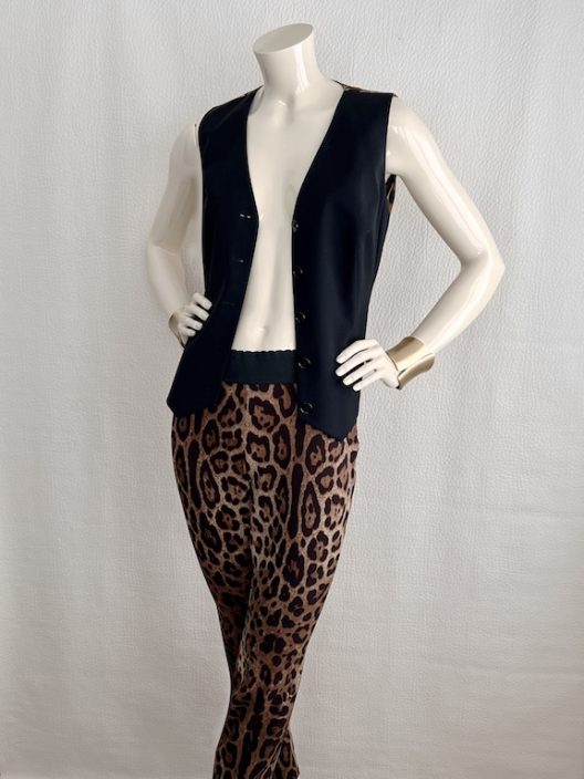 Dolce & Gabbana Animal Print Set, wool vest - silk pants