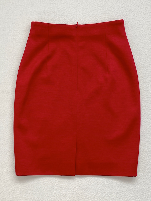 Escada Hot Red Wool Skirt