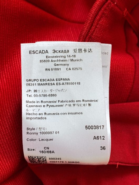 Escada Hot Red Wool Skirt