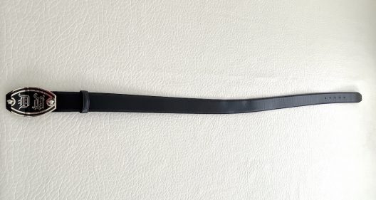 Versace black leather belt-medusas buckle
