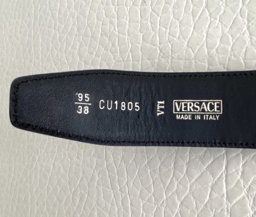 Versace black leather belt-medusas buckle