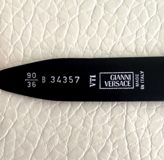 Versace black leather belt - VERSACE buckle