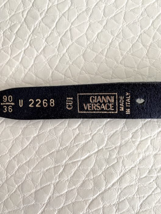 Versace black leather belt-medusa buckle