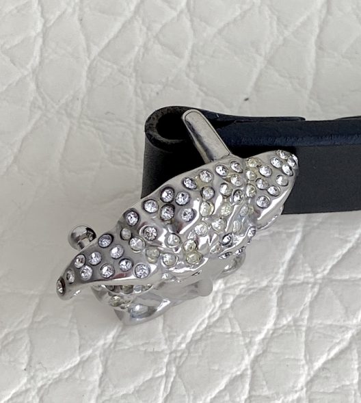 Versace black leather belt-medusa buckle