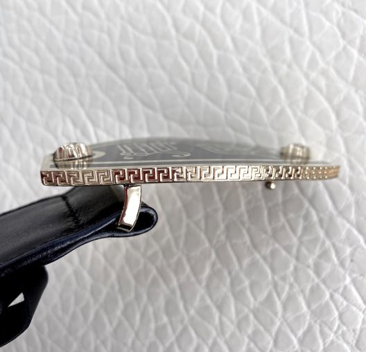 Versace black leather belt-medusas buckle