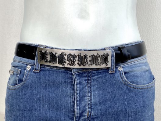 Versace black leather belt - VERSACE buckle
