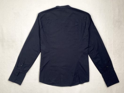 Versace dress shirt hidden buttons, metallic mesh detail