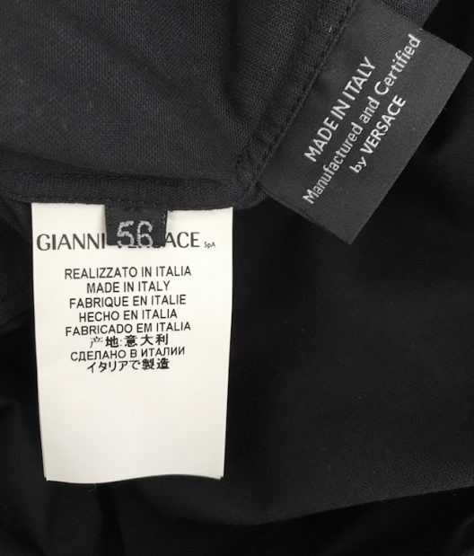 Versace dress shirt hidden buttons, metallic mesh detail